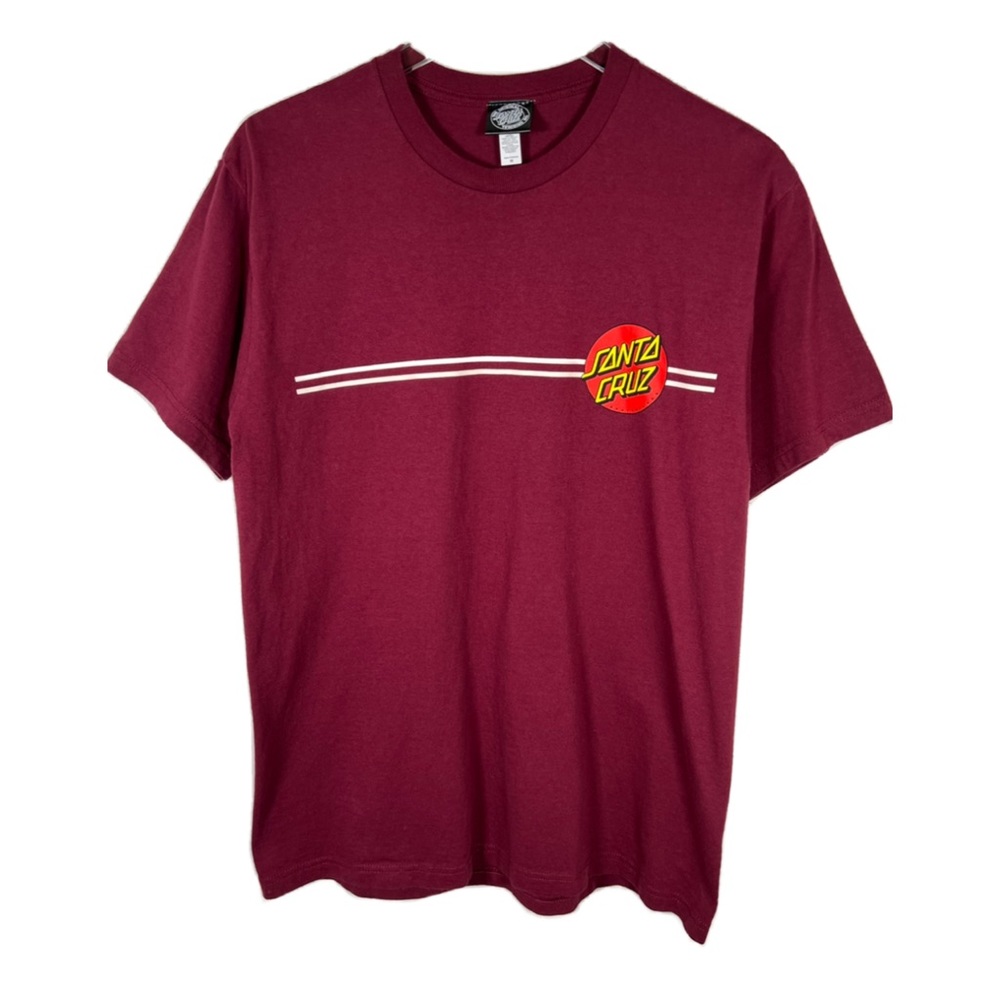 Santa Cruz Skateboards Mens Short Sleeve T-Shirt Sz M Burgundy Maroon Unisex